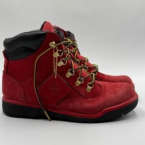 Timberland Field Boots Size 8.5 Women Red Suede Streetwear Gorpcore A1Q6P